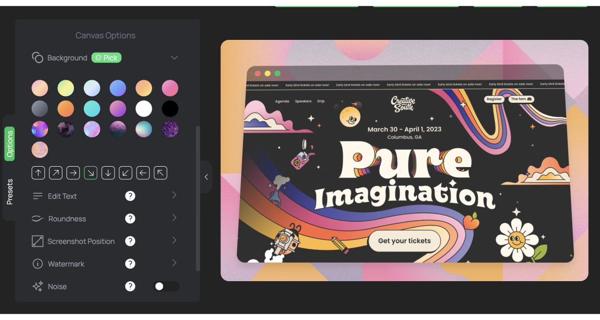 Use custom background images or gradient colors.