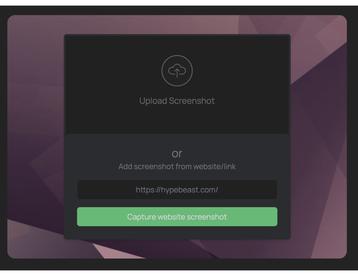 Capture and load screenshots from URL